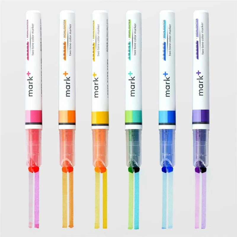 6 τμχ Double Line Double Color Highlighters