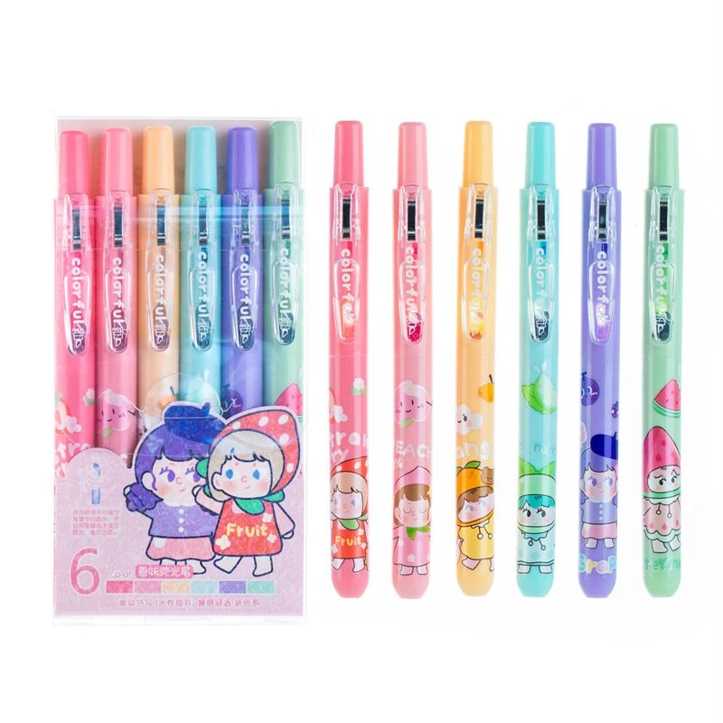 6 τεμ. Retracable Fruit Scented Highlighter